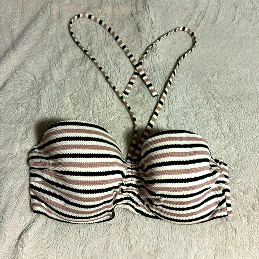 Pink white and black bikini top! Has metal under wire for support!